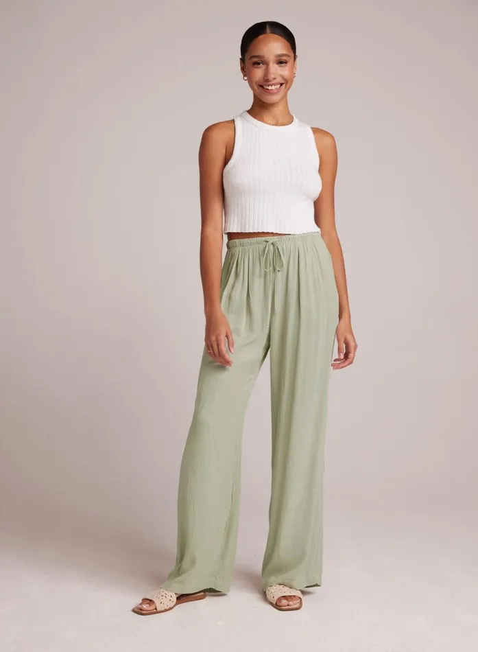 Bella Dahl Easy Pleated Wide Leg Pant 8211 Coastal Sage Women Pants