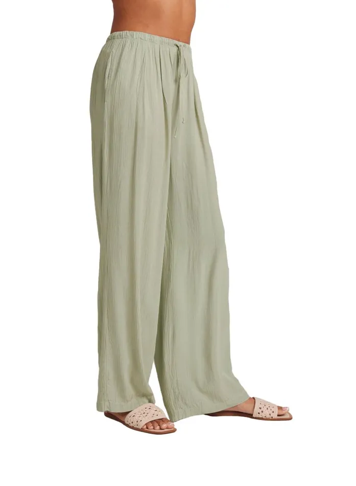 Bella Dahl Easy Pleated Wide Leg Pant 8211 Coastal Sage Women Pants