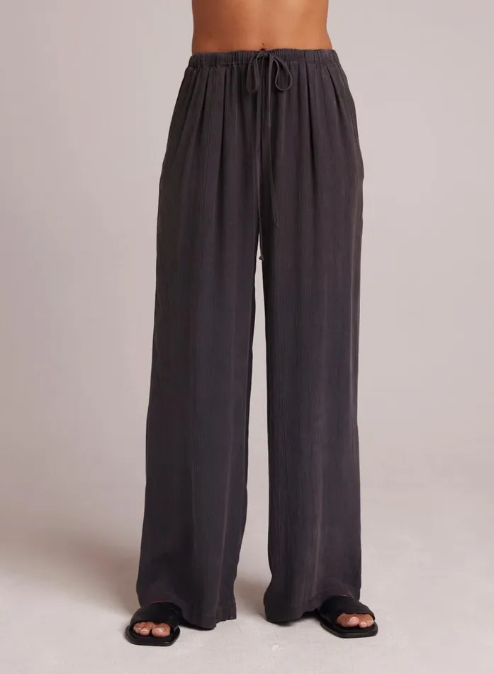 Bella Dahl Easy Pleated Wide Leg Pant 8211 Slate Charcoal Women Pants