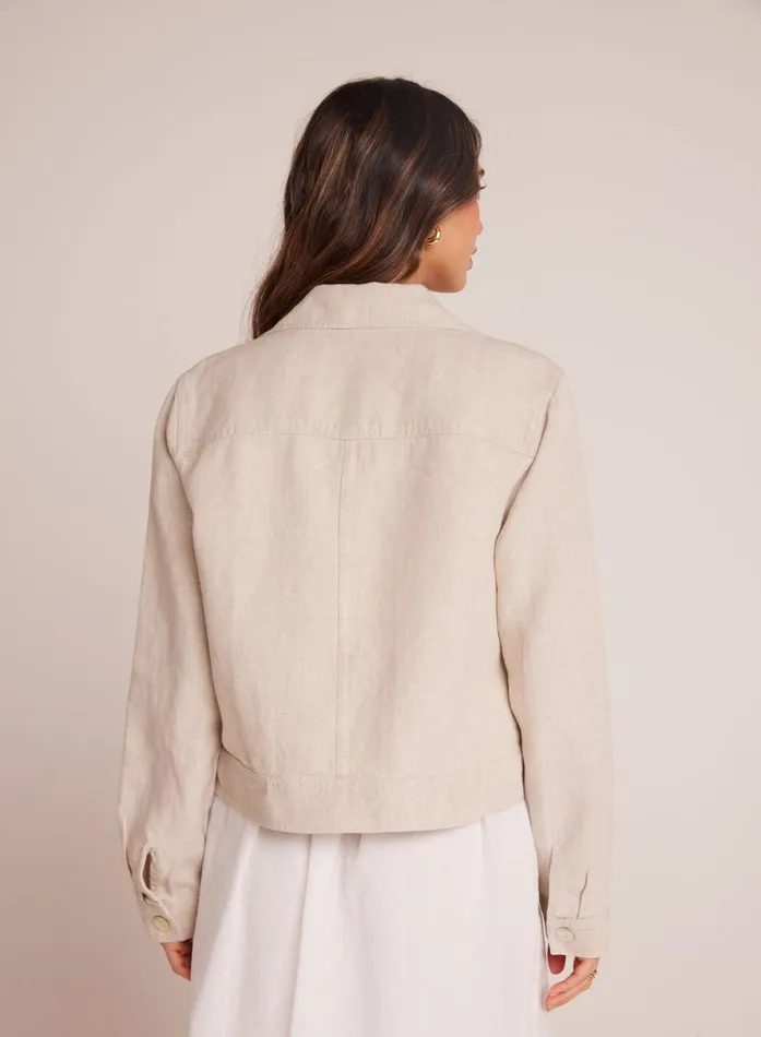 Bella Dahl Flap Pocket Shirt Jacket 8211 Linen Sand Women Sweaters and Jackets
