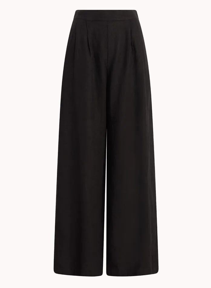 Bella Dahl High Waisted Linen Pleated Pant 8211 Black Women Pants