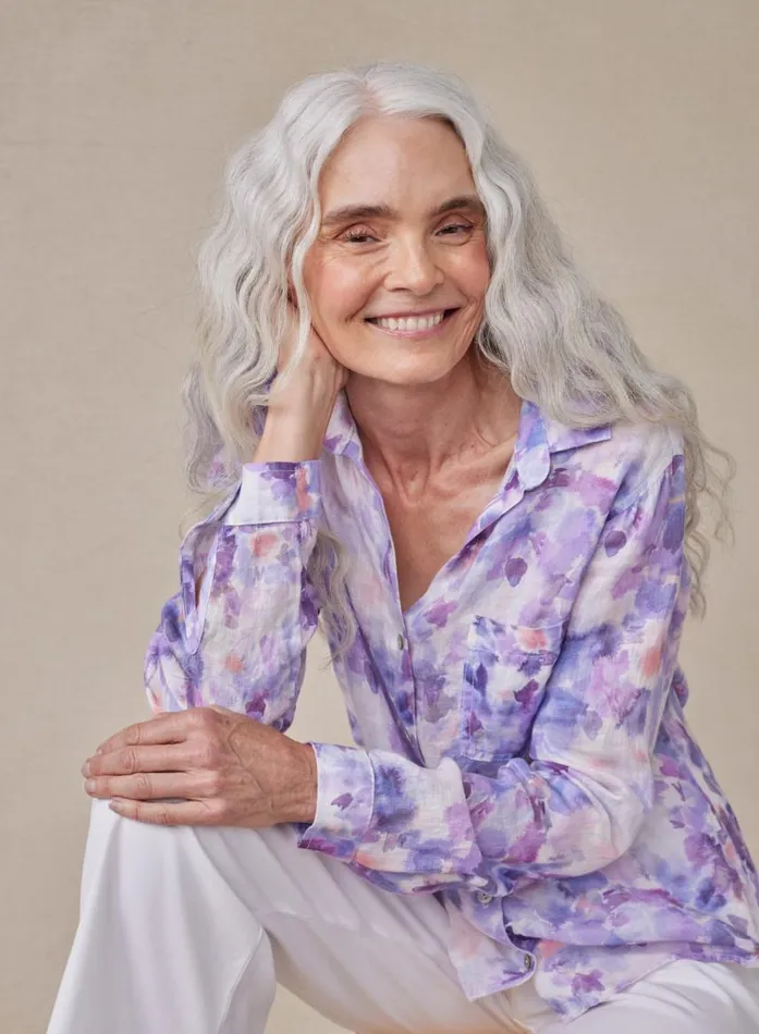 Bella Dahl Linen Pocket Button Down 8211 Iris Floral Print Women Long Sleeve Bella Dahl Linen Pocket Button Down 8211 Iris Floral Print Women Long Sleeve