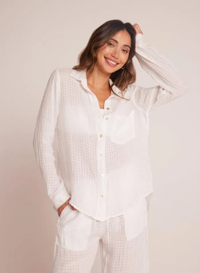 Bella Dahl Oversized Pocket Button Down 8211 White Women Button Down