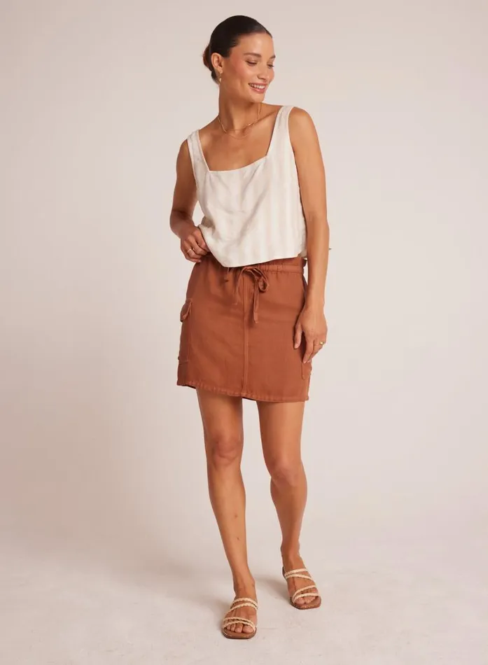 Bella Dahl Posey Cargo Mini Skirt 8211 Summer Brown Women Skirts