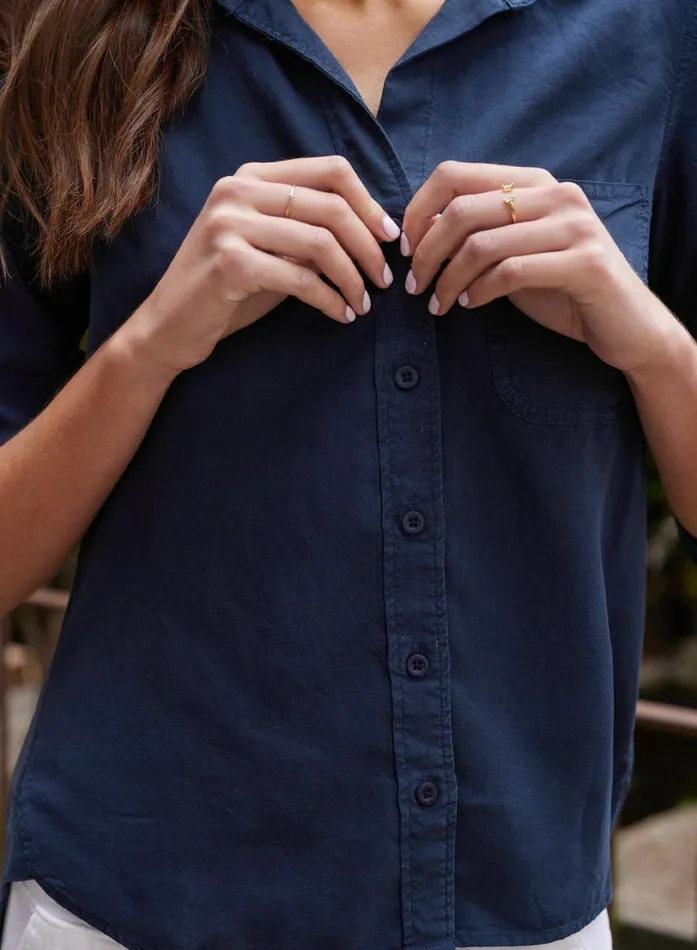 Bella Dahl Shirt Tail Button Down 8211 Endless Sea Women Long Sleeve