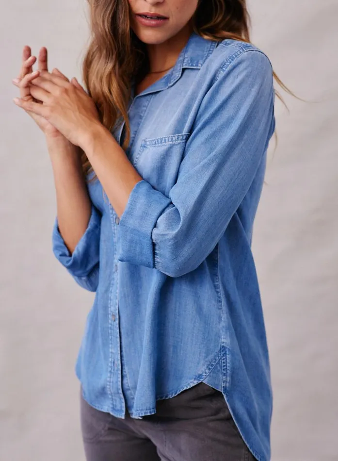 Bella Dahl Shirt Tail Button Down 8211 Medium Ombre Wash Women Button Down