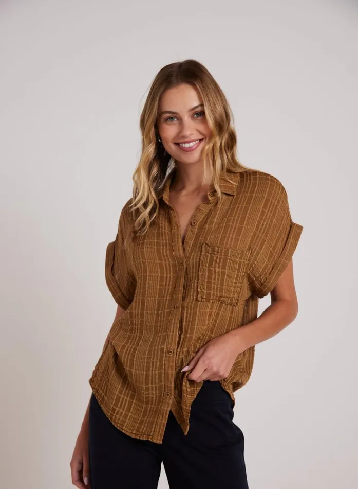 Bella Dahl Short Sleeve Pocket Button Down 8211 Topaz Gold Women Long Sleeve