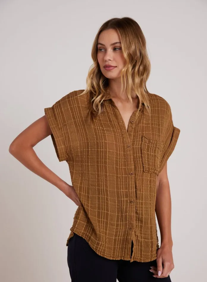 Bella Dahl Short Sleeve Pocket Button Down 8211 Topaz Gold Women Long Sleeve