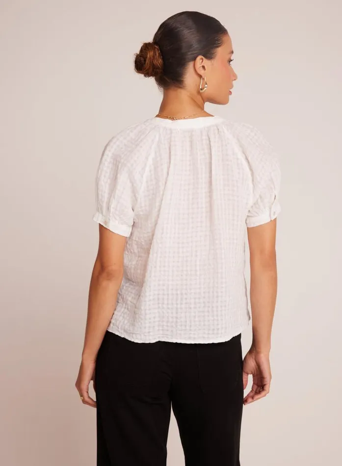 Bella Dahl Short Sleeve Raglan Pullover 8211 White Women Short Sleeve