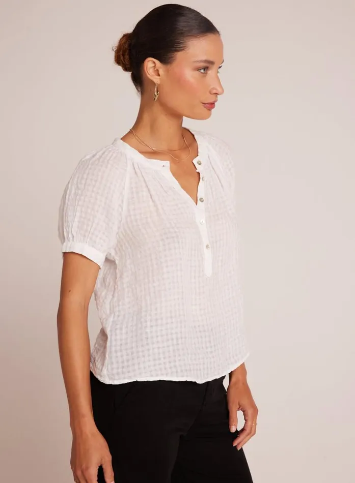 Bella Dahl Short Sleeve Raglan Pullover 8211 White Women Short Sleeve