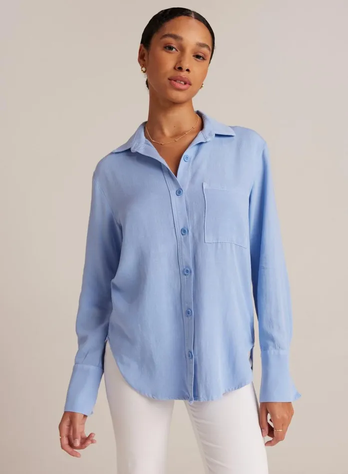Bella Dahl Single Pocket Shirt 8211 Fresh Sky Women Long Sleeve