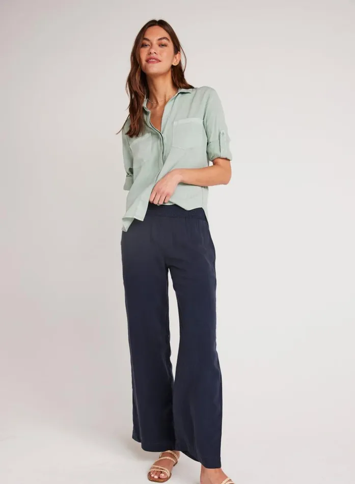 Bella Dahl Smocked Waist Wide Leg 8211 Endless Sea Women Pants