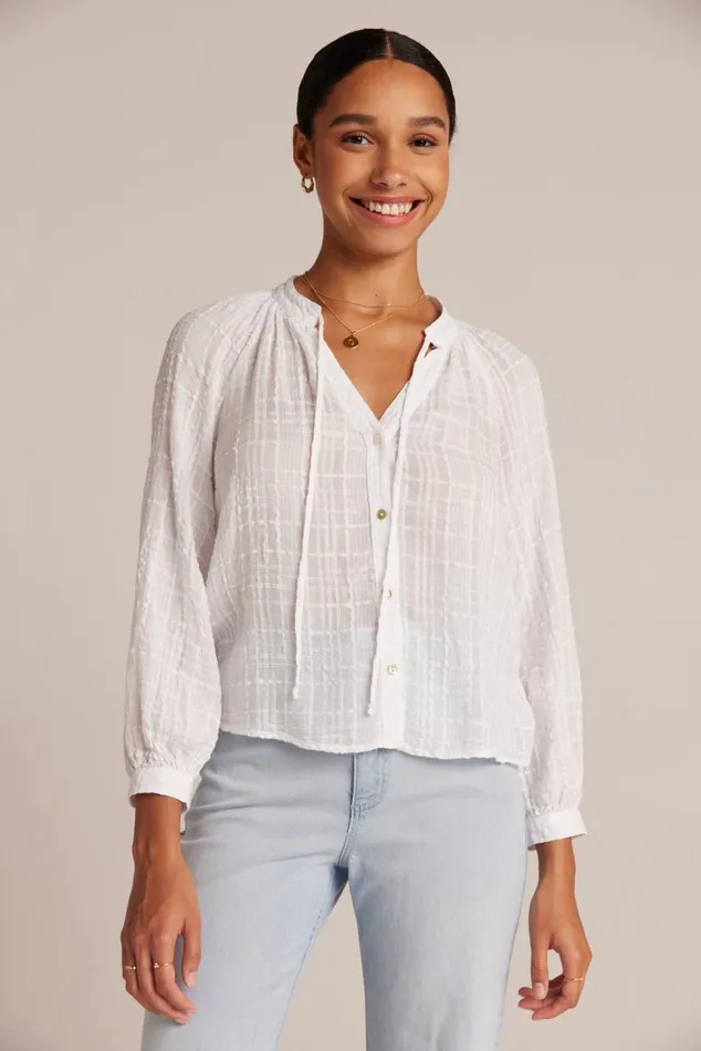 Bella Dahl Woven Plaid Raglan Blouse 8211 White Women Long Sleeve Bella Dahl Woven Plaid Raglan Blouse 8211 White Women Long Sleeve