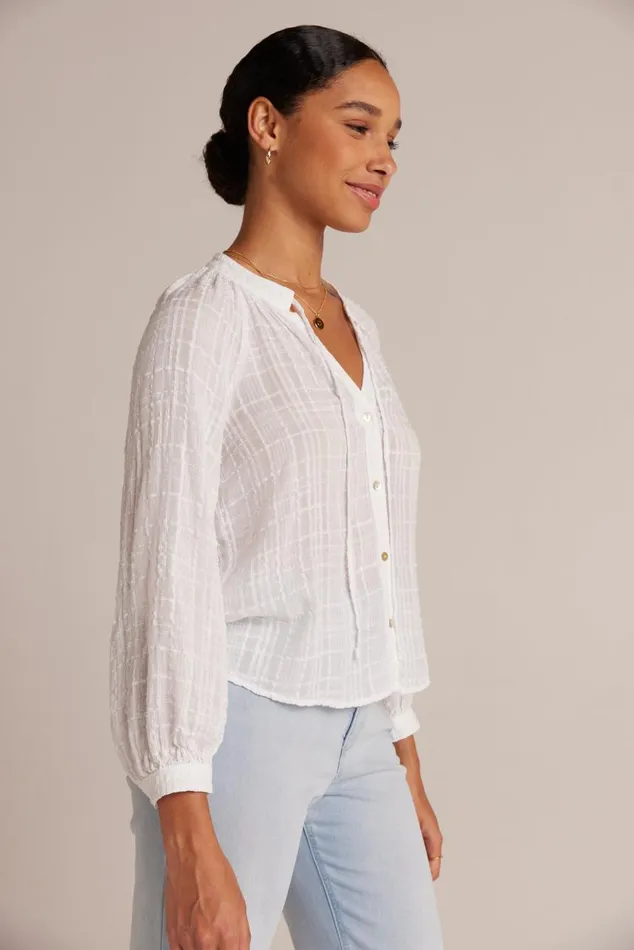 Bella Dahl Woven Plaid Raglan Blouse 8211 White Women Long Sleeve Bella Dahl Woven Plaid Raglan Blouse 8211 White Women Long Sleeve