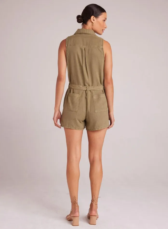 Bella Dahl Zip Front Romper 8211 French Olive Women Rompers and Jumpsuits Bella Dahl Zip Front Romper 8211 French Olive Women Rompers and Jumpsuits