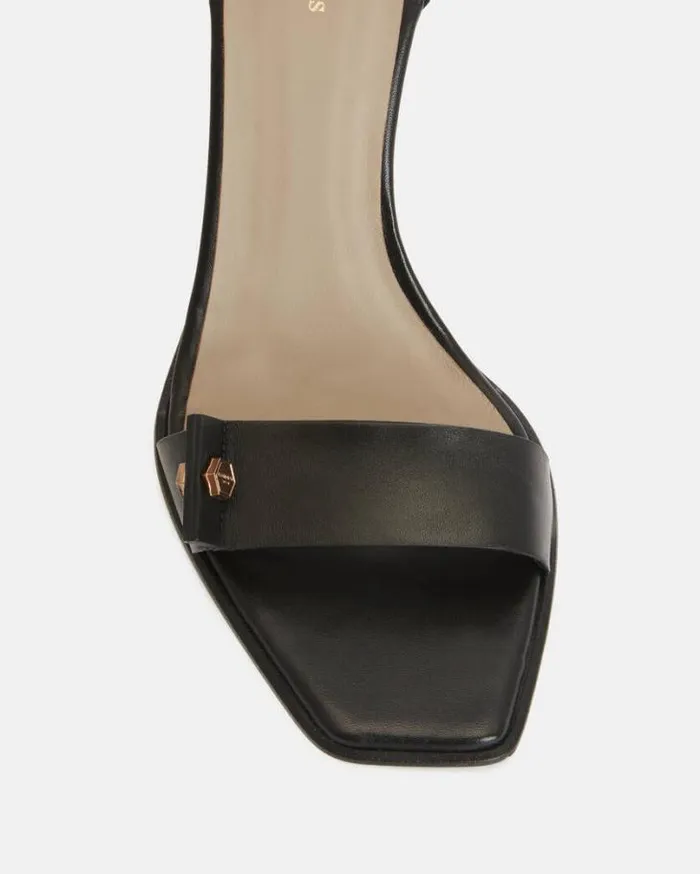 Betty Square Toe Leather Heeled Sandals Black Women AllSaints Shoes and Boots Betty Square Toe Leather Heeled Sandals Black Women AllSaints Shoes and Boots