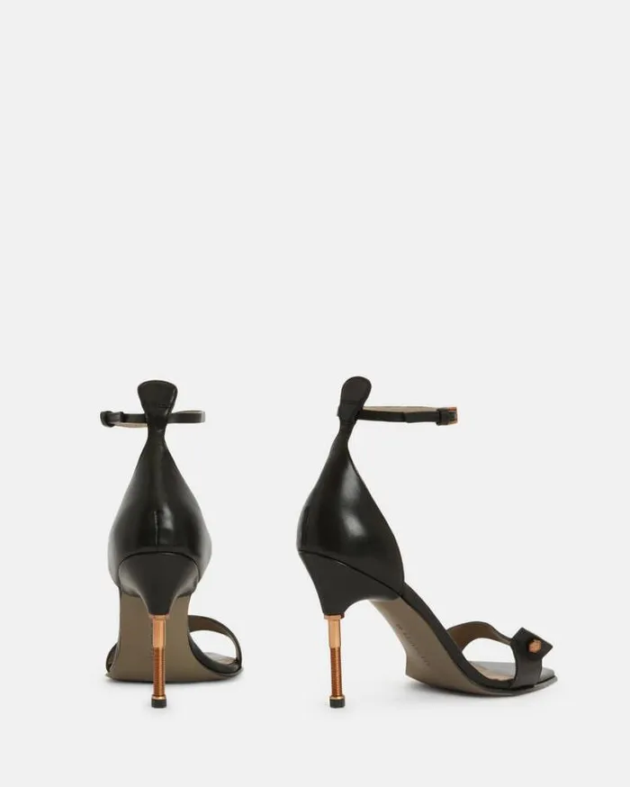 Betty Square Toe Leather Heeled Sandals Black Women AllSaints Shoes and Boots Betty Square Toe Leather Heeled Sandals Black Women AllSaints Shoes and Boots
