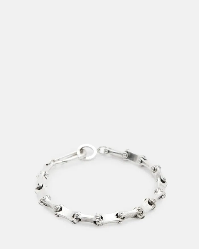 Biker Chain Carabiner Bracelet Warm Silver Men AllSaints Jewelry