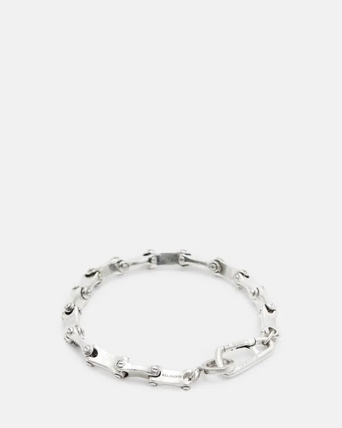 Biker Chain Carabiner Bracelet Warm Silver Men AllSaints Jewelry