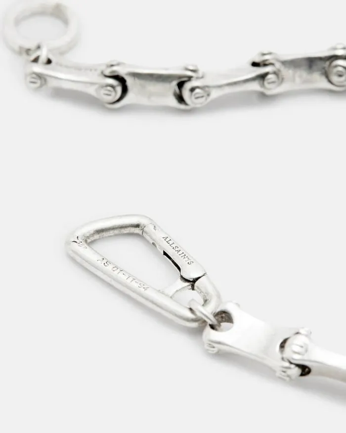 Biker Chain Carabiner Bracelet Warm Silver Men AllSaints Jewelry