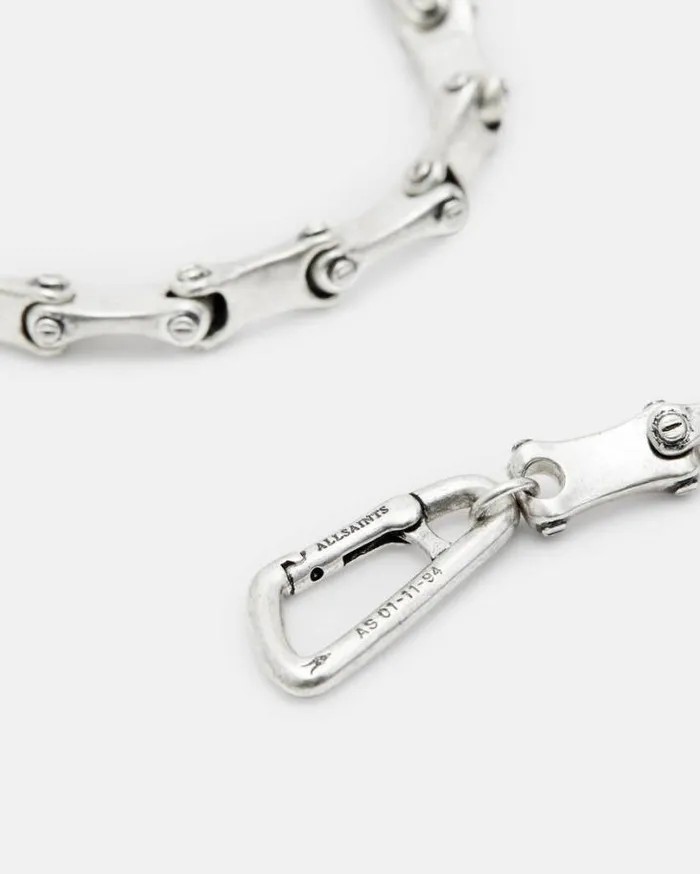 Biker Chain Carabiner Necklace Warm Silver Men AllSaints Accessories
