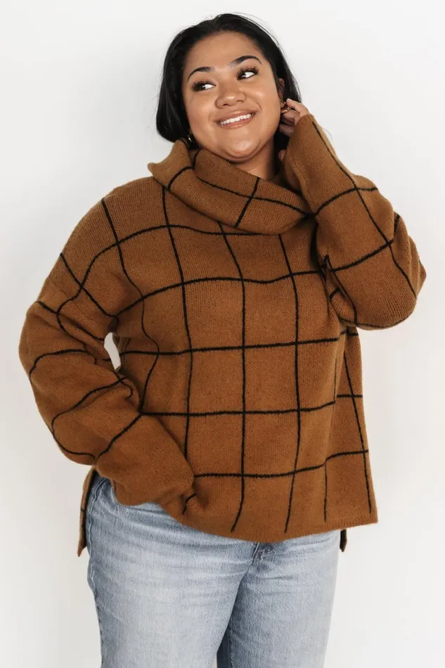 Birmingham Funnel Neck Sweater Brown Women Baltic Born Sweaters