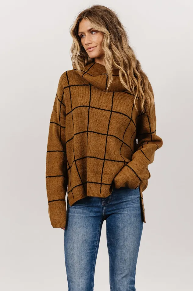 Birmingham Funnel Neck Sweater Brown Women Baltic Born Sweaters
