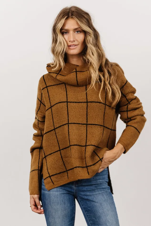 Birmingham Funnel Neck Sweater Brown Women Baltic Born Sweaters
