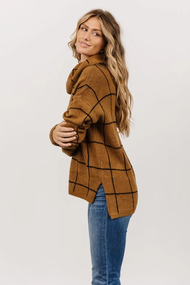 Birmingham Funnel Neck Sweater Brown Women Baltic Born Sweaters