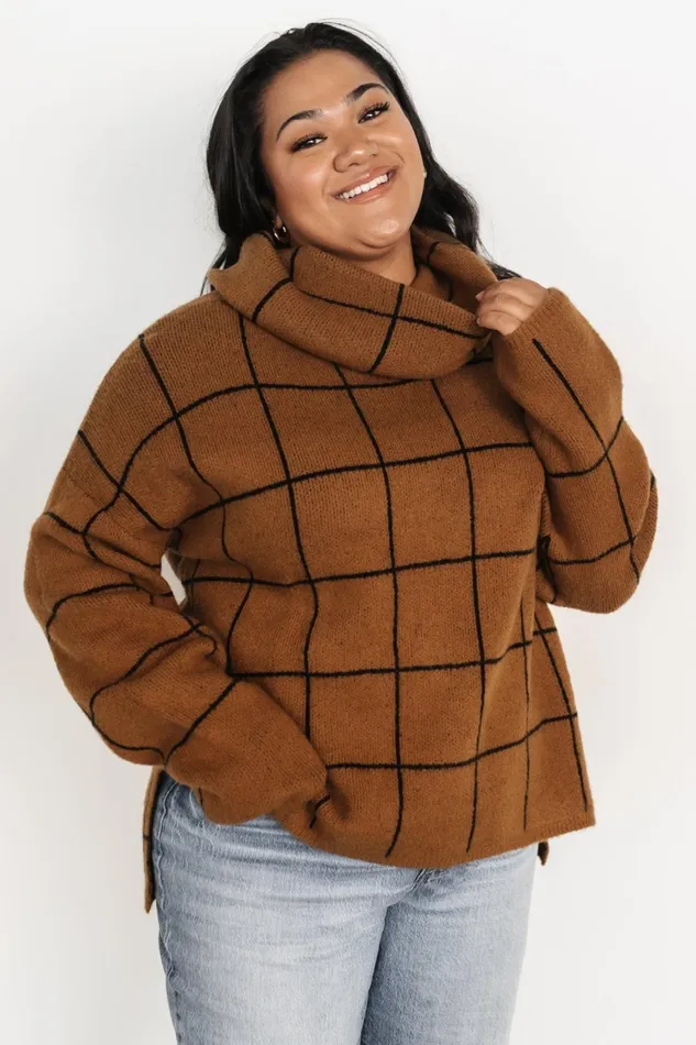 Birmingham Funnel Neck Sweater Brown Women Baltic Born Sweaters