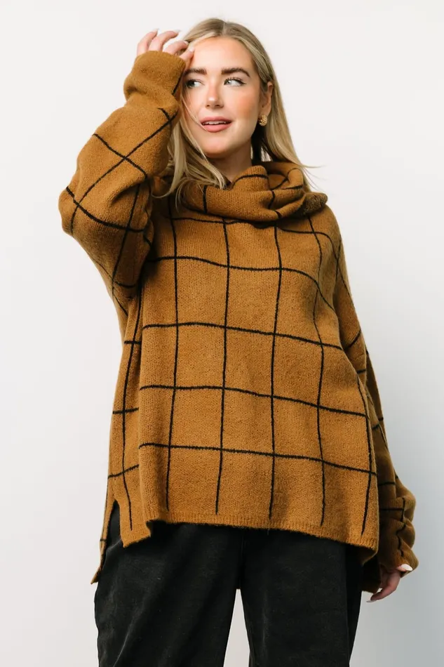 Birmingham Funnel Neck Sweater Brown Women Baltic Born Sweaters