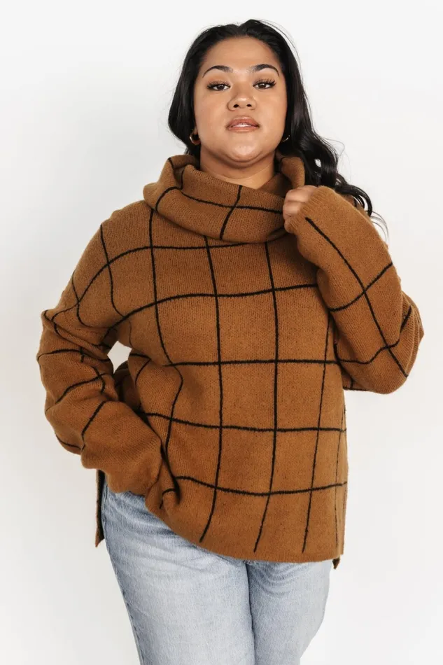 Birmingham Funnel Neck Sweater Brown Women Baltic Born Sweaters