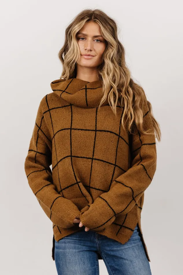 Birmingham Funnel Neck Sweater Brown Women Baltic Born Sweaters