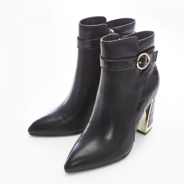 Black Boots Women Moda In Pelle Kirsten Black Porvair