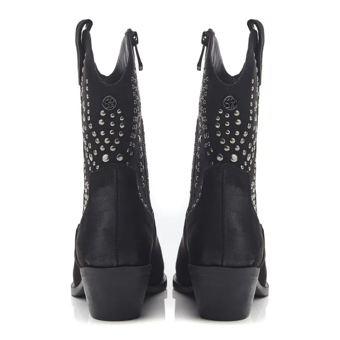 Black Boots Women Moda In Pelle Okes Black Alcantara