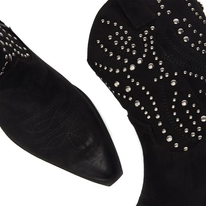Black Boots Women Moda In Pelle Okes Black Alcantara