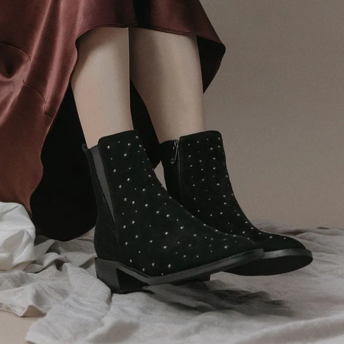 Black Boots Women Moda In Pelle Pernelle Black Alcantara