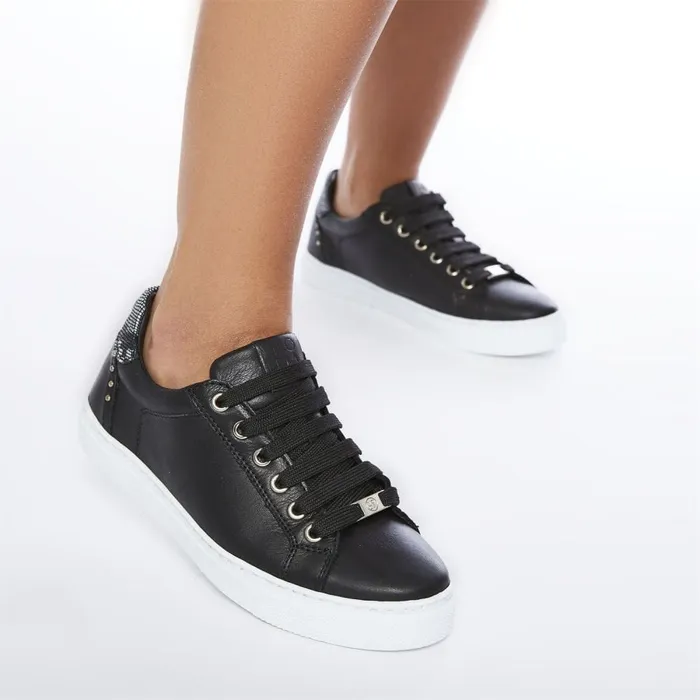 Black Trainers Women Moda In Pelle Bradd Black Leather
