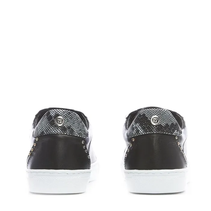 Black Trainers Women Moda In Pelle Bradd Black Leather