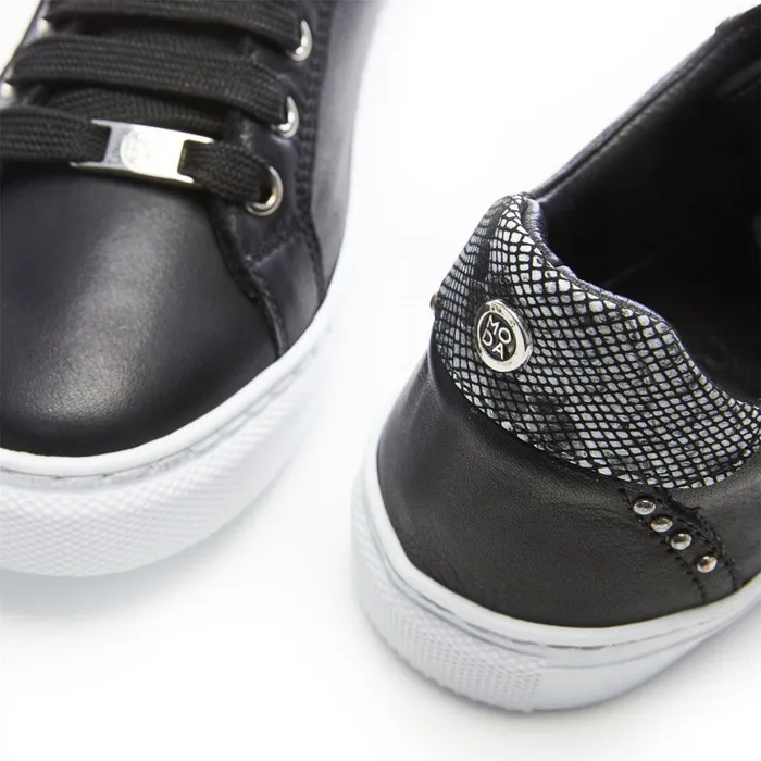 Black Trainers Women Moda In Pelle Bradd Black Leather