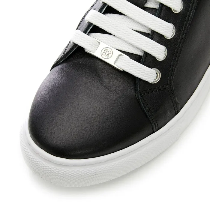 Black Trainers Women Moda In Pelle Bradd Black Leather
