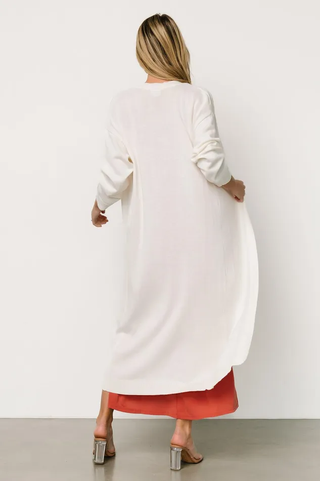 Blanche Long Cardigan Ivory Women Baltic Born Cardigans Blanche Long Cardigan Ivory Women Baltic Born Cardigans