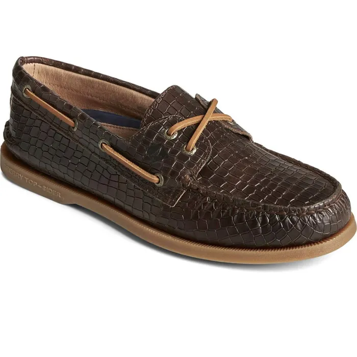 Boat Shoes Men Sperry Authentic Original Croc Embossed Boat Shoe Brown Boat Shoes Men Sperry Authentic Original Croc Embossed Boat Shoe Brown