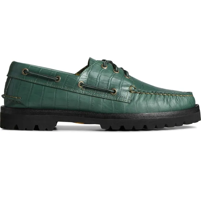 Boat Shoes Men Sperry Sperry X Malbon Authentic Original 3Eye Croc Boat Shoe Green