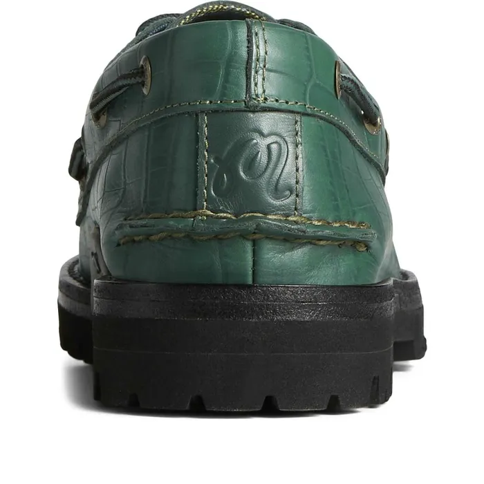 Boat Shoes Men Sperry Sperry X Malbon Authentic Original 3Eye Croc Boat Shoe Green Boat Shoes Men Sperry Sperry X Malbon Authentic Original 3Eye Croc Boat Shoe Green