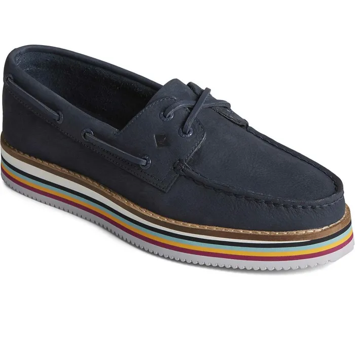 Boat Shoes Women Sperry Authentic Original Stacked Boat Shoe Navy