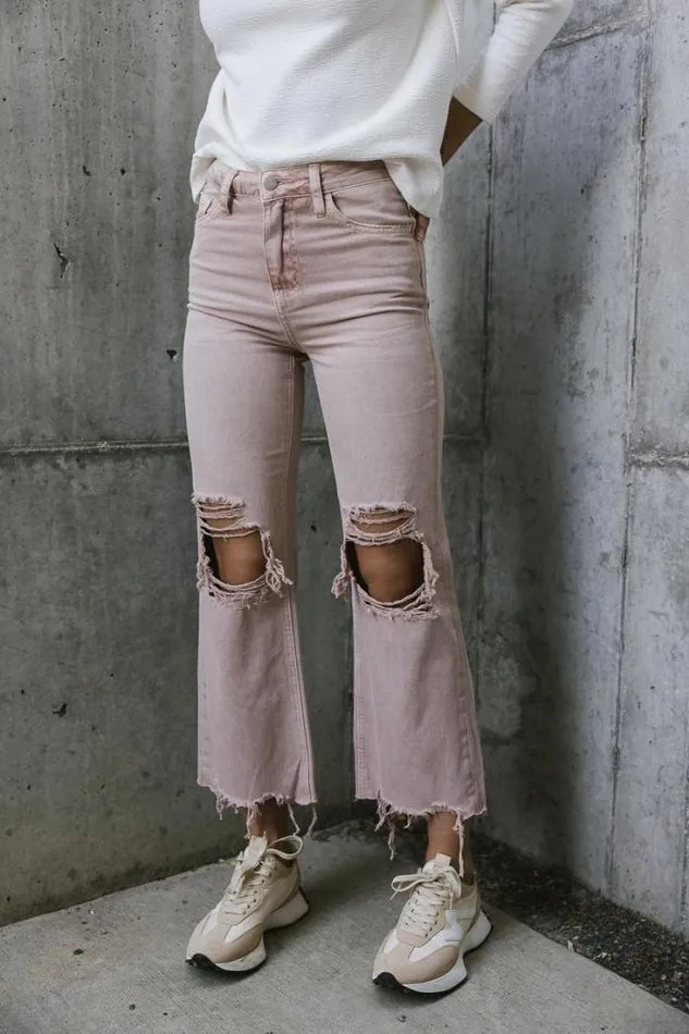 Bohme Denim Charlie Distressed Jeans In Rose Rose 8211 Women