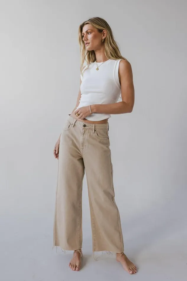Bohme Denim Janice Wide Leg Jeans 8211 FINAL SALE Khaki 8211 Women Bohme Denim Janice Wide Leg Jeans 8211 FINAL SALE Khaki 8211 Women