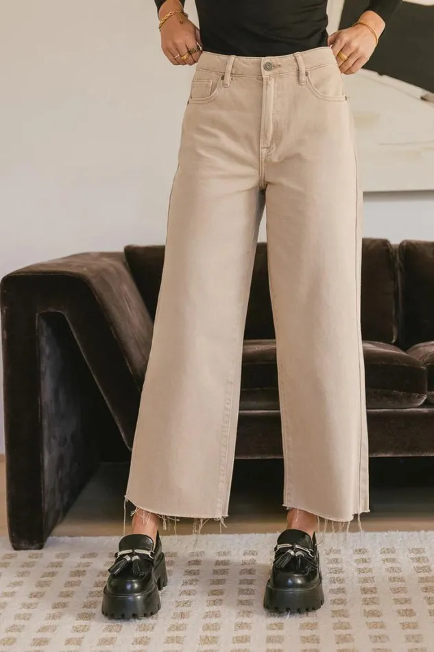 Bohme Denim Janice Wide Leg Jeans 8211 FINAL SALE Khaki 8211 Women Bohme Denim Janice Wide Leg Jeans 8211 FINAL SALE Khaki 8211 Women