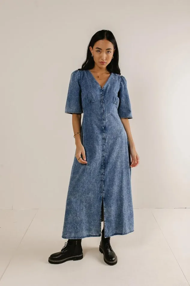 Bohme Dresses Alayna Button Up Dress Medium Wash 8211 Women